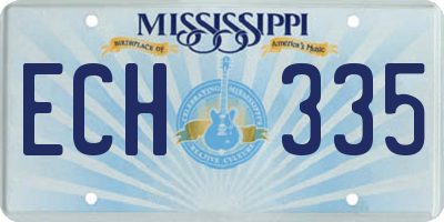 MS license plate ECH335