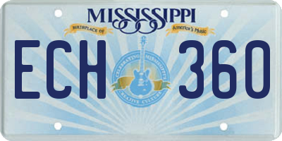 MS license plate ECH360