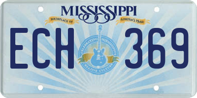 MS license plate ECH369
