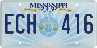MS license plate ECH416