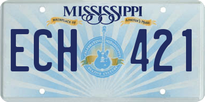 MS license plate ECH421