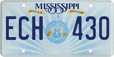 MS license plate ECH430