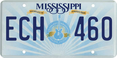 MS license plate ECH460