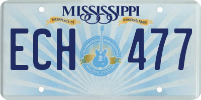 MS license plate ECH477