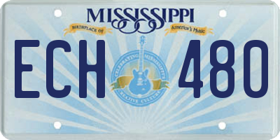 MS license plate ECH480