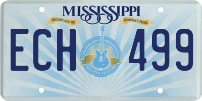MS license plate ECH499