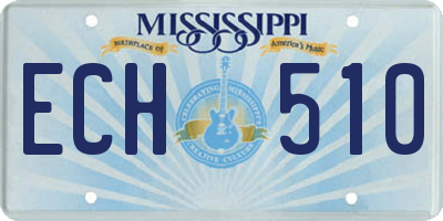 MS license plate ECH510