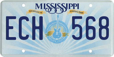 MS license plate ECH568