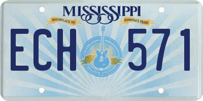 MS license plate ECH571