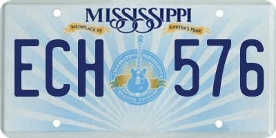MS license plate ECH576