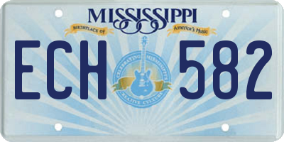 MS license plate ECH582