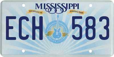MS license plate ECH583