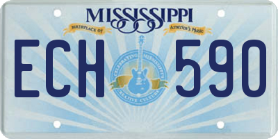 MS license plate ECH590