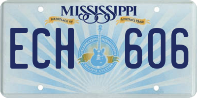 MS license plate ECH606
