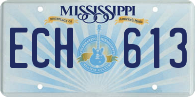 MS license plate ECH613