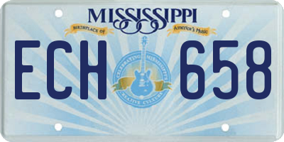 MS license plate ECH658
