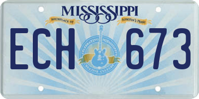 MS license plate ECH673