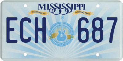 MS license plate ECH687