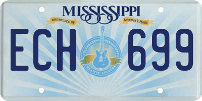 MS license plate ECH699