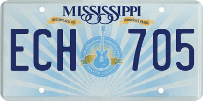 MS license plate ECH705