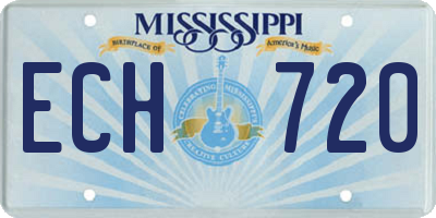 MS license plate ECH720