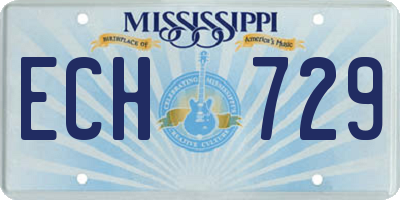 MS license plate ECH729