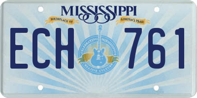 MS license plate ECH761