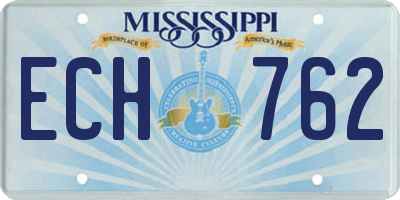 MS license plate ECH762