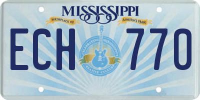 MS license plate ECH770