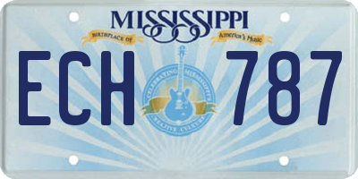 MS license plate ECH787