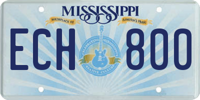 MS license plate ECH800
