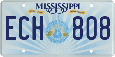 MS license plate ECH808