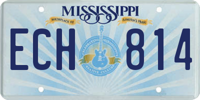 MS license plate ECH814