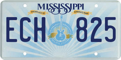 MS license plate ECH825