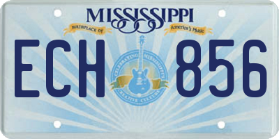 MS license plate ECH856