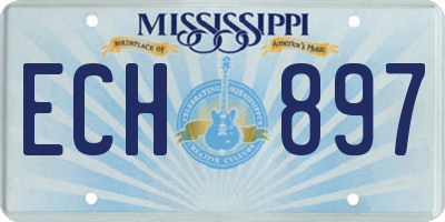 MS license plate ECH897