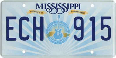 MS license plate ECH915