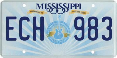 MS license plate ECH983