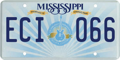 MS license plate ECI066