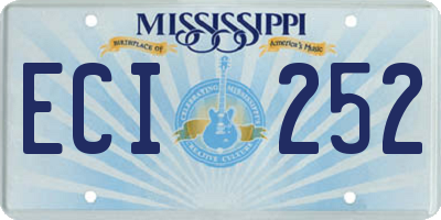 MS license plate ECI252