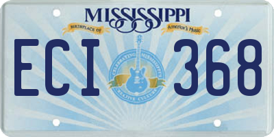 MS license plate ECI368