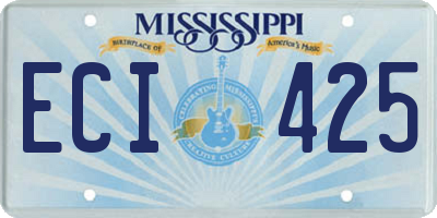 MS license plate ECI425