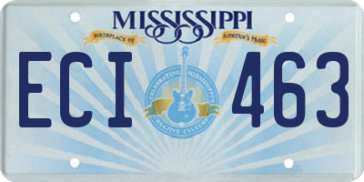 MS license plate ECI463