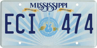 MS license plate ECI474