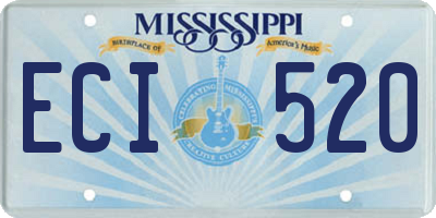 MS license plate ECI520