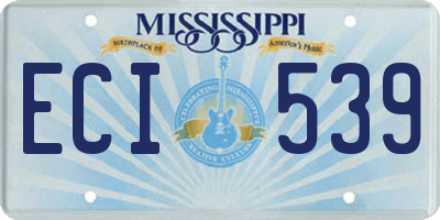 MS license plate ECI539