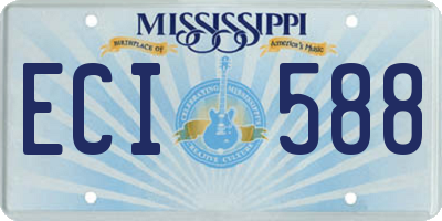 MS license plate ECI588