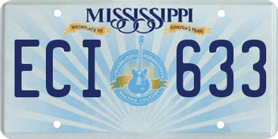 MS license plate ECI633
