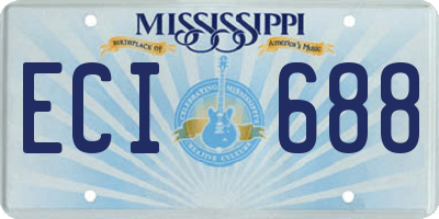 MS license plate ECI688