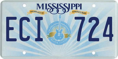 MS license plate ECI724